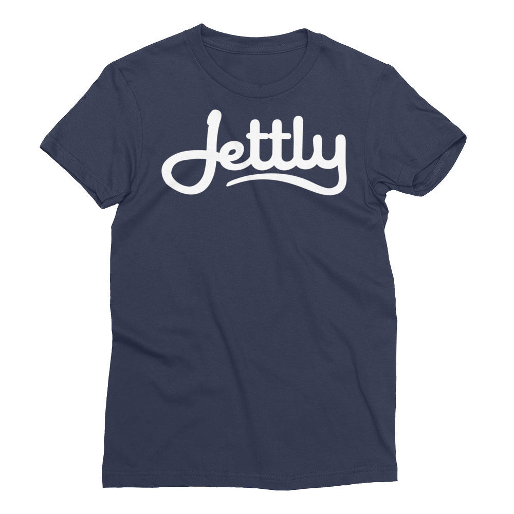 Navy LA Apparel 21002 Fine Jersey Short Sleeve Women Jettly T-Shirt