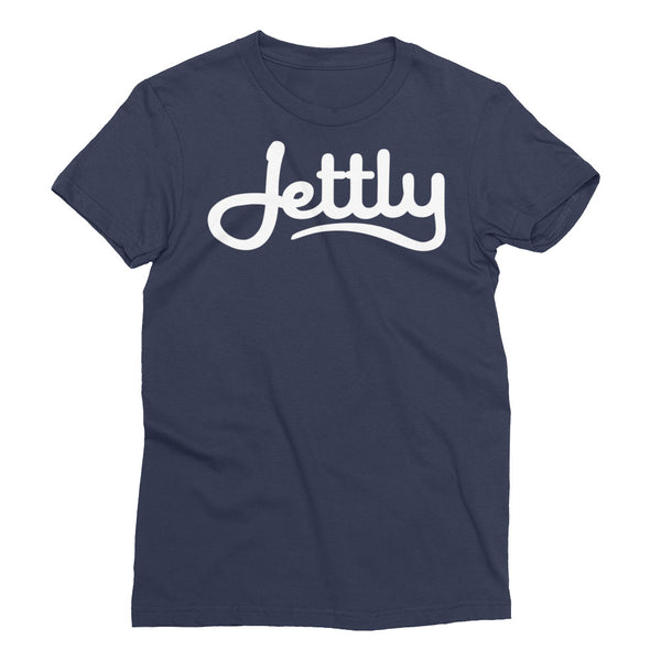 Navy LA Apparel 21002 Fine Jersey Short Sleeve Women Jettly T-Shirt