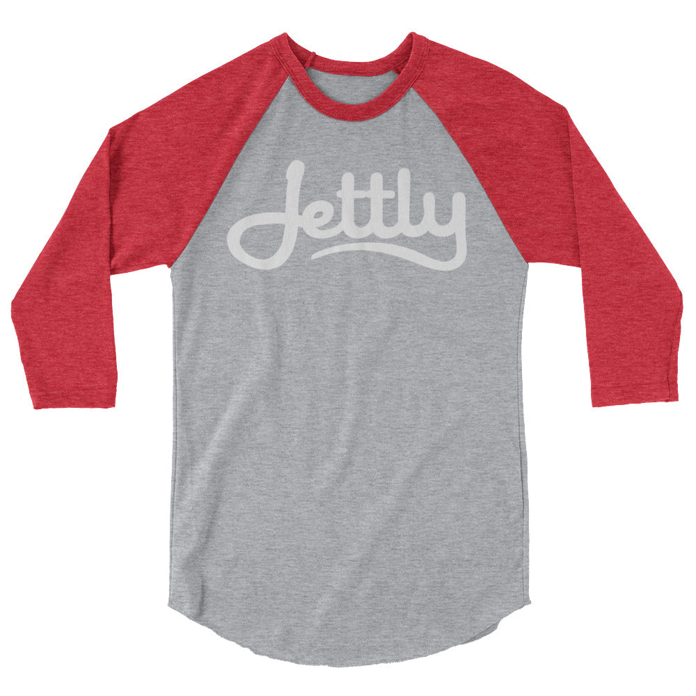 Heather Grey/Heather Red Tultex 245 Unisex Fine Jersey Raglan Jettly Shirt