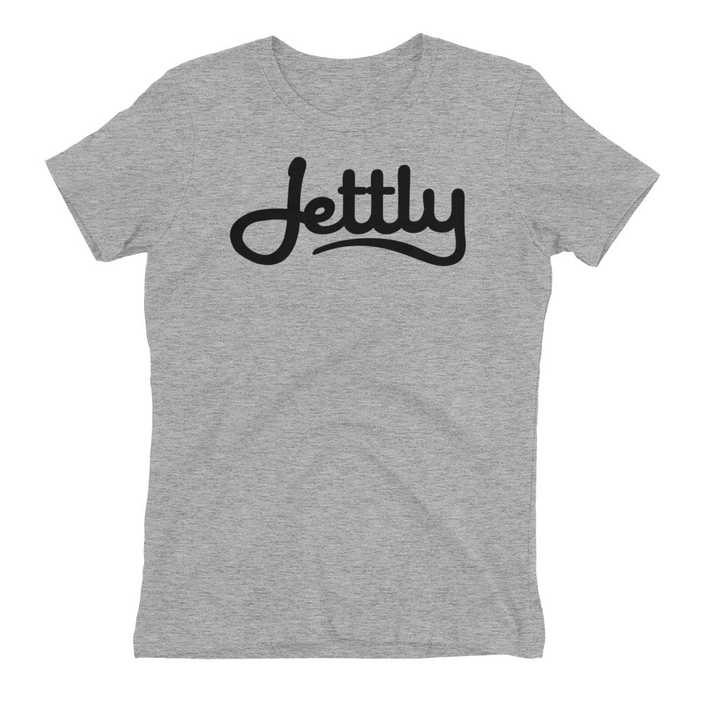 Heather Grey Next Level 3900 Ladies' The Boyfriend Jettly Tee with Tear Away Label
