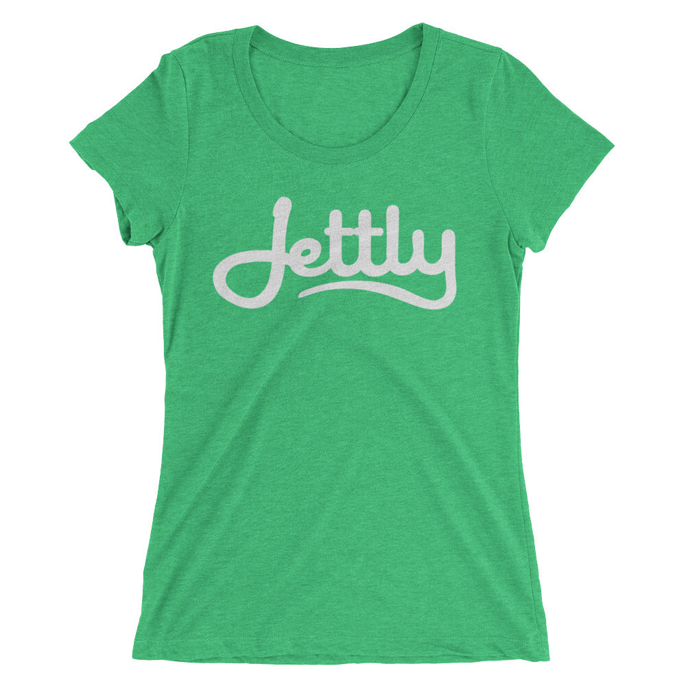 Green Triblend Bella + Canvas 8413 Ladies' Triblend Short Sleeve Jettly T-Shirt with Tear Away Label