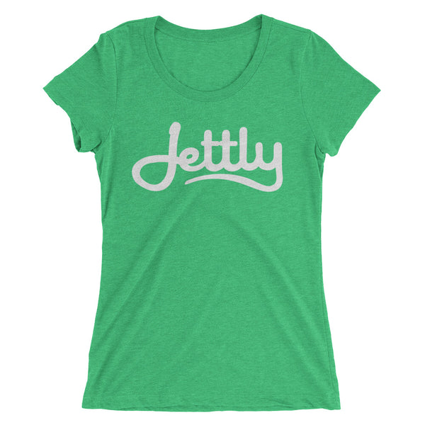 Green Triblend Bella + Canvas 8413 Ladies' Triblend Short Sleeve Jettly T-Shirt with Tear Away Label