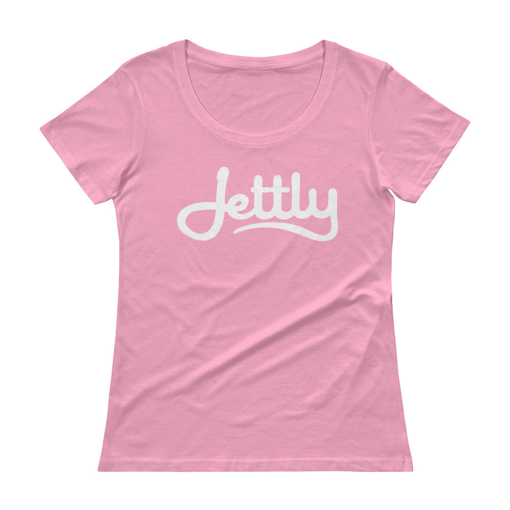 CharityPink Anvil 391 Ladies Sheer Scoopneck Jettly T-Shirt with Tear Away Label