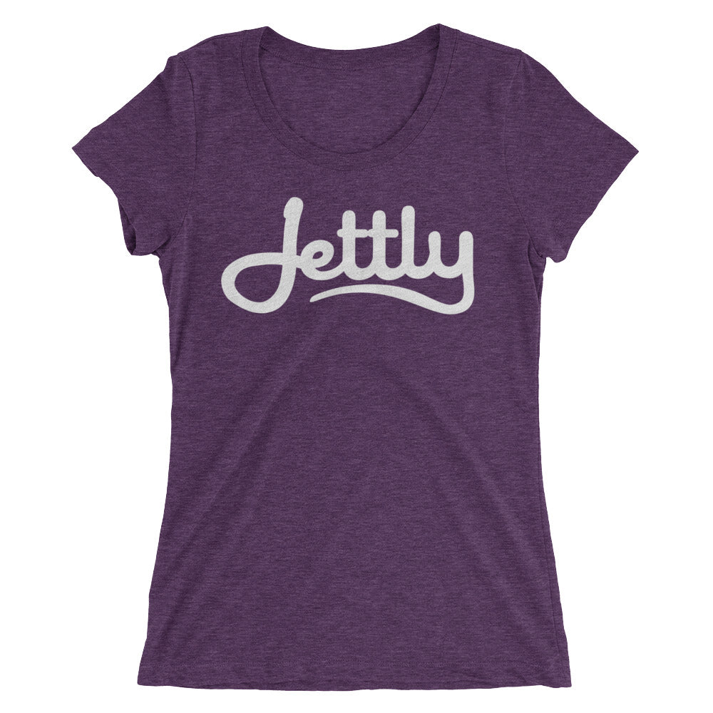 Purple Triblend Bella + Canvas 8413 Ladies' Triblend Short Sleeve Jettly T-Shirt with Tear Away Label