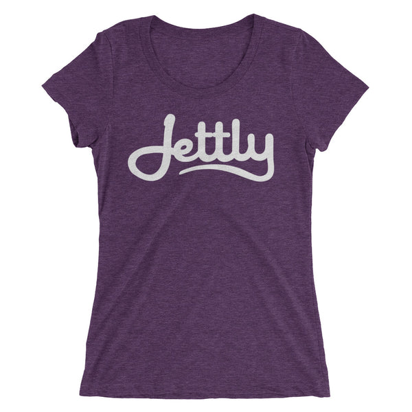 Purple Triblend Bella + Canvas 8413 Ladies' Triblend Short Sleeve Jettly T-Shirt with Tear Away Label
