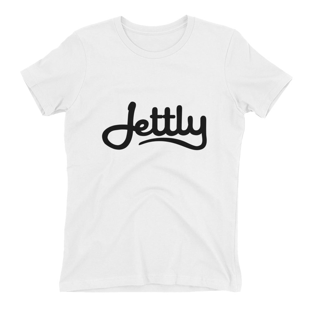 White Next Level 3900 Ladies' The Boyfriend Jettly Tee with Tear Away Label