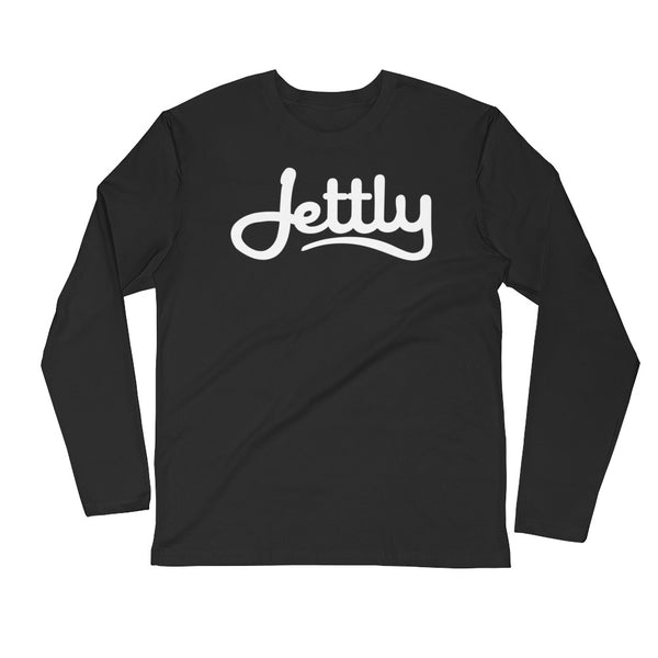 Black Next Level 3601 Premium Fitted Long Sleeve Jettly Crew