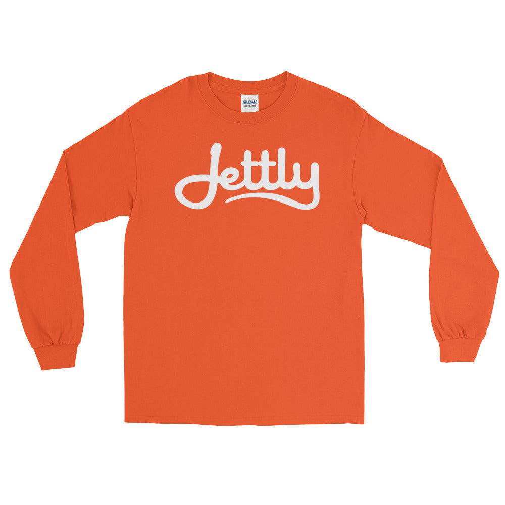 Orange Gildan 2400 Ultra Cotton Long Sleeve Jettly T-Shirt