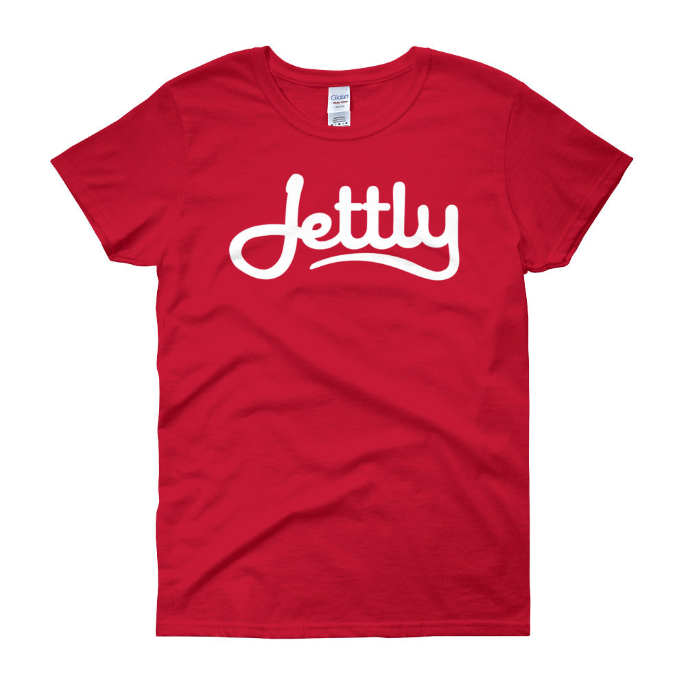 Red Gildan 5000L Ladies Heavy Cotton Short Sleeve Jettly T-Shirt