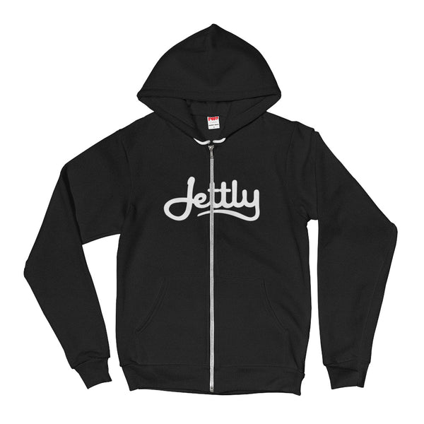 Black American Apparel F497 Unisex Flex Fleece Zip Jettly Hoodie