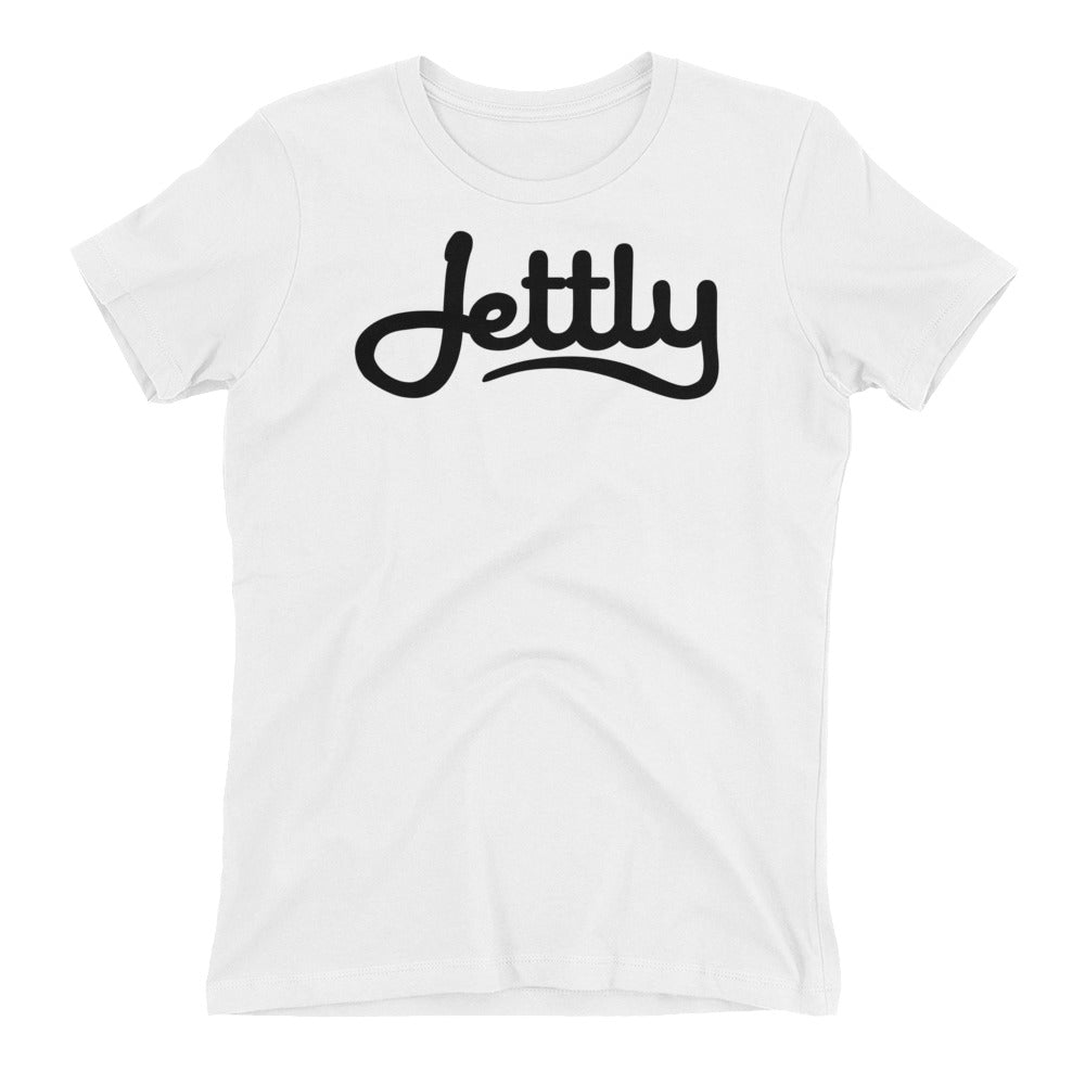 White Next Level 3900 Ladies' The Boyfriend Jettly Tee with Tear Away Label