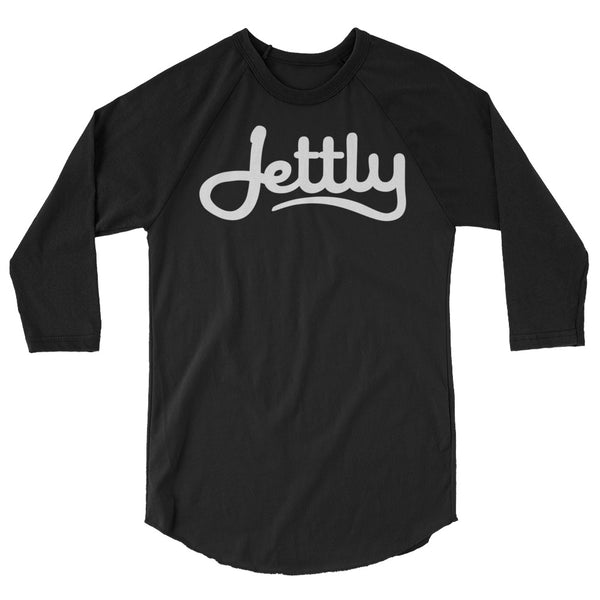 Black/Black LA Apparel FF53 Poly-Cotton 3/4 Sleeve Raglan Jettly Shirt