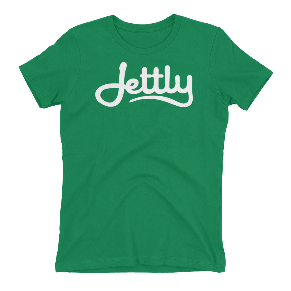 Kelly Green Next Level 3900 Ladies' The Boyfriend Jettly Tee with Tear Away Label
