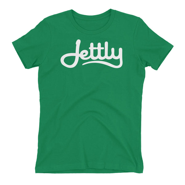 Kelly Green Next Level 3900 Ladies' The Boyfriend Jettly Tee with Tear Away Label