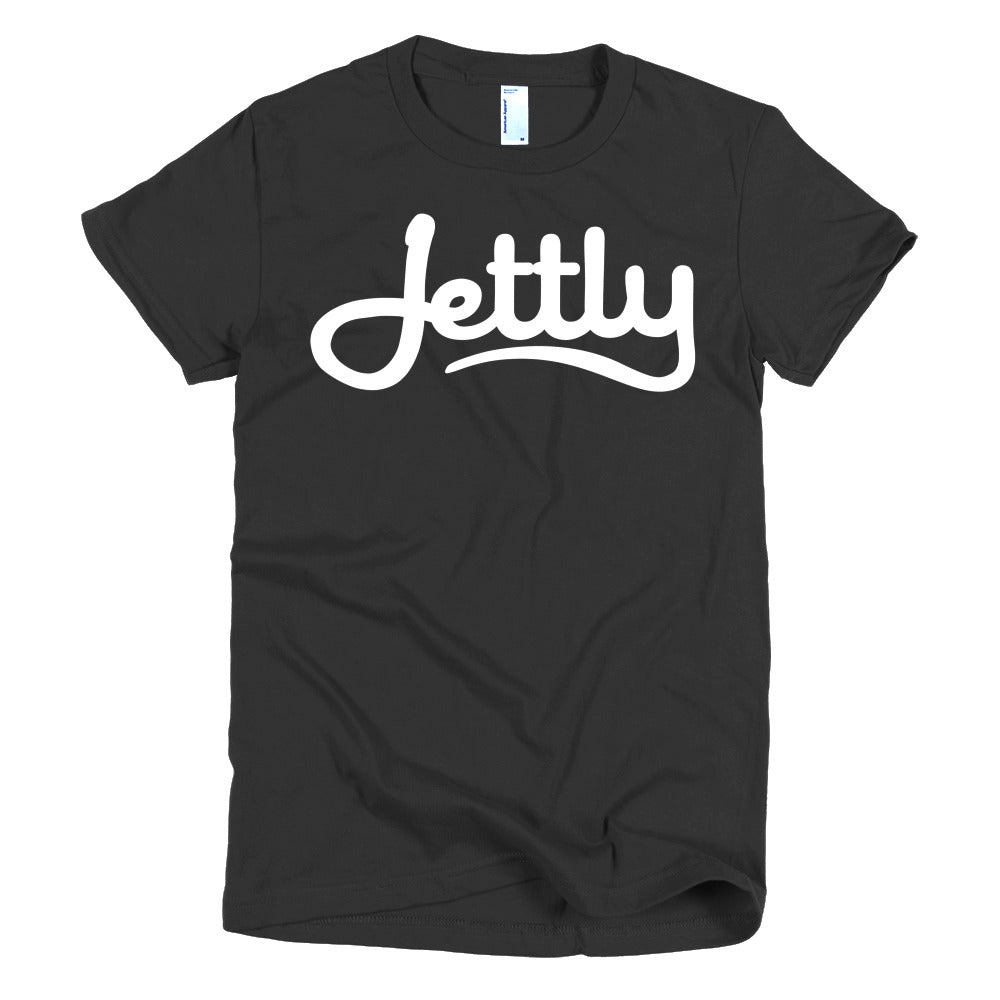 Black American Apparel 2102 Fine Jersey Short Sleeve Women Jettly T-Shirt