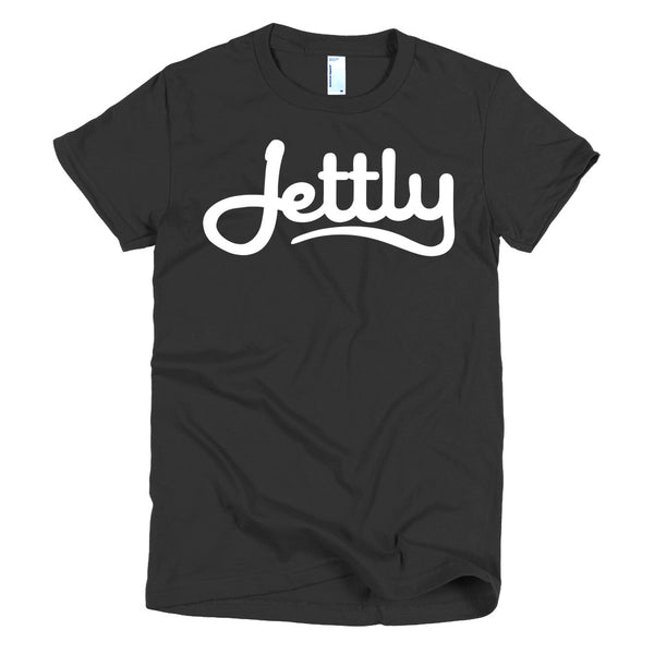 Black American Apparel 2102 Fine Jersey Short Sleeve Women Jettly T-Shirt