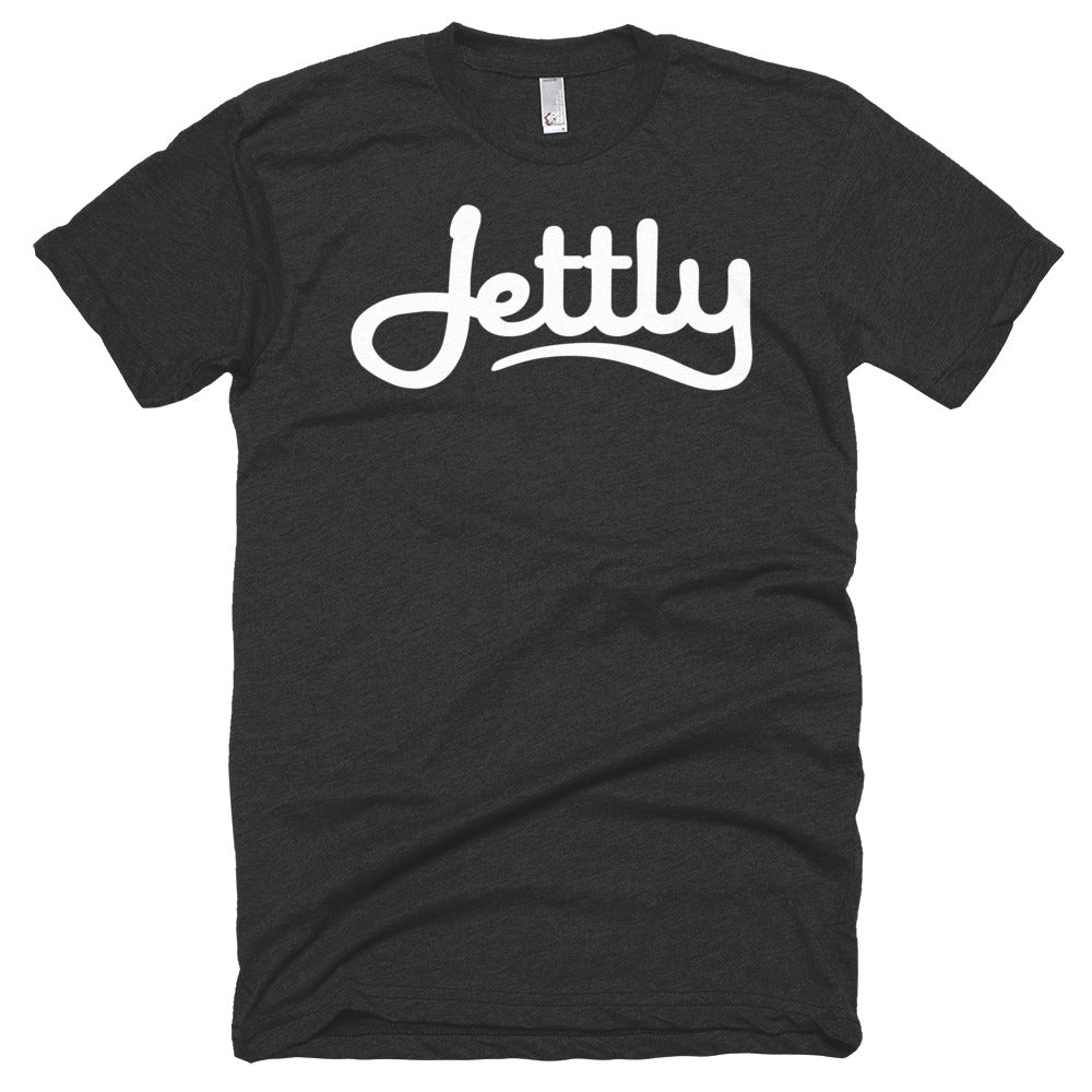 Heather Black American Apparel BB401 Unisex Poly-Cotton Short Sleeve Jettly Crew Neck