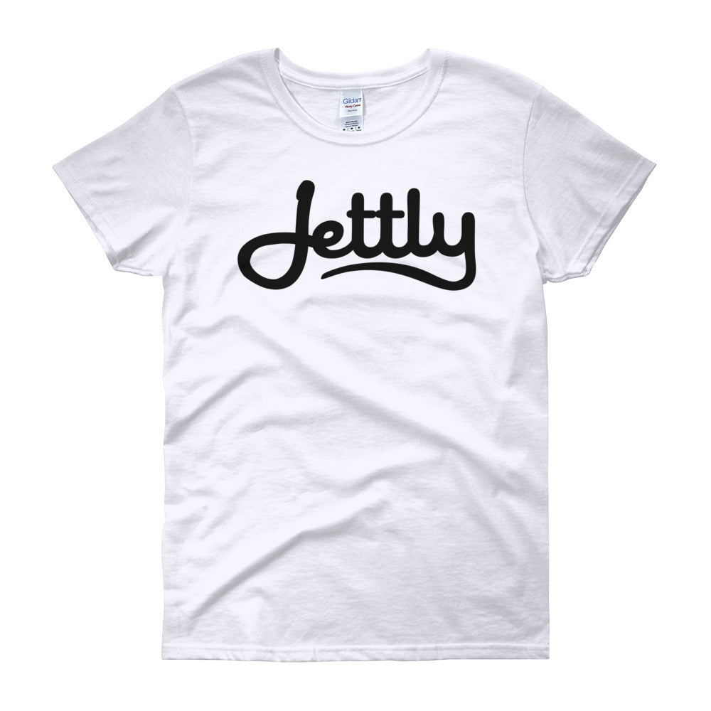 White Gildan 5000L Ladies Heavy Cotton Short Sleeve Jettly T-Shirt