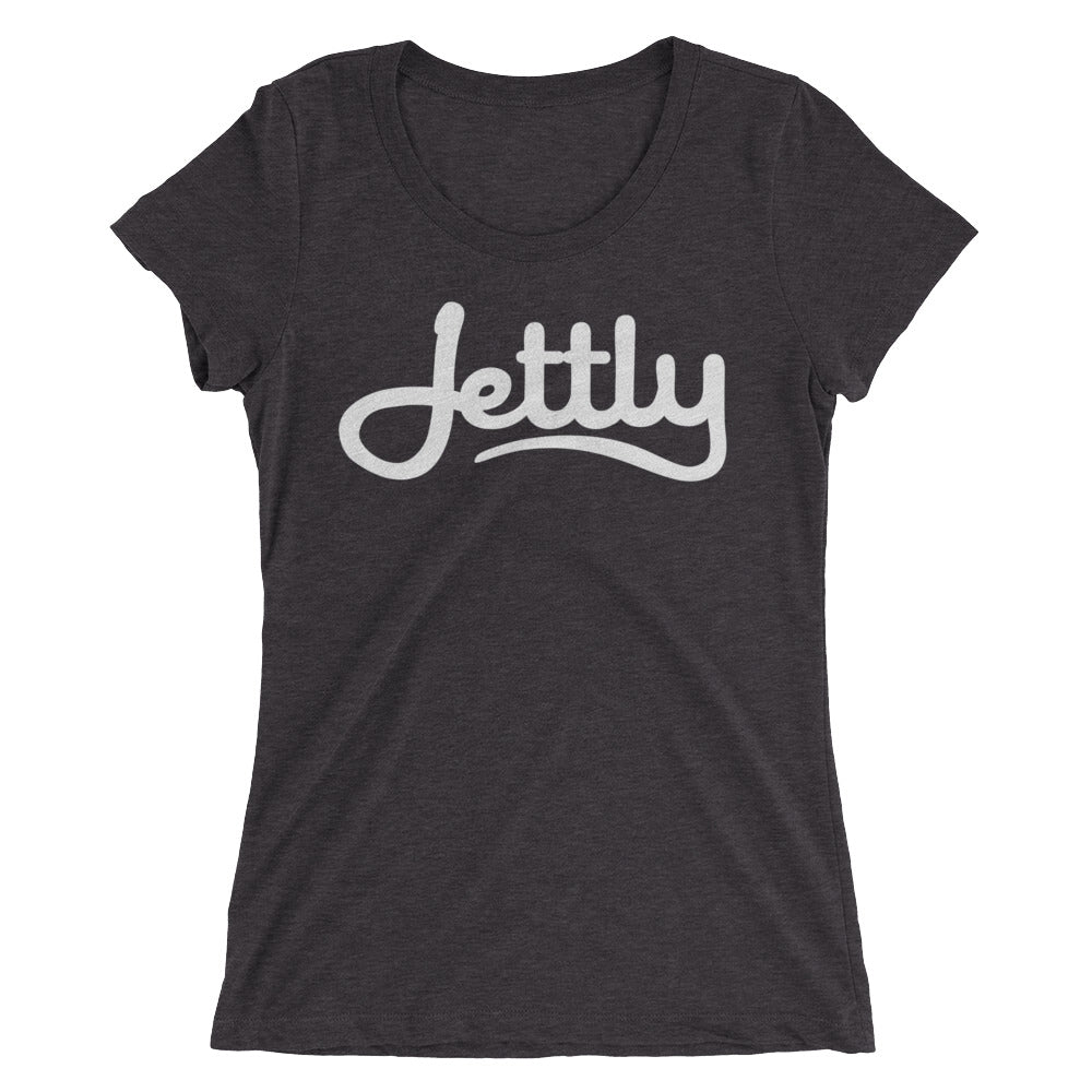 Solid Dark Grey Triblend Bella + Canvas 8413 Ladies' Triblend Short Sleeve Jettly T-Shirt with Tear Away Label