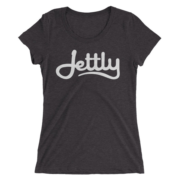 Solid Dark Grey Triblend Bella + Canvas 8413 Ladies' Triblend Short Sleeve Jettly T-Shirt with Tear Away Label