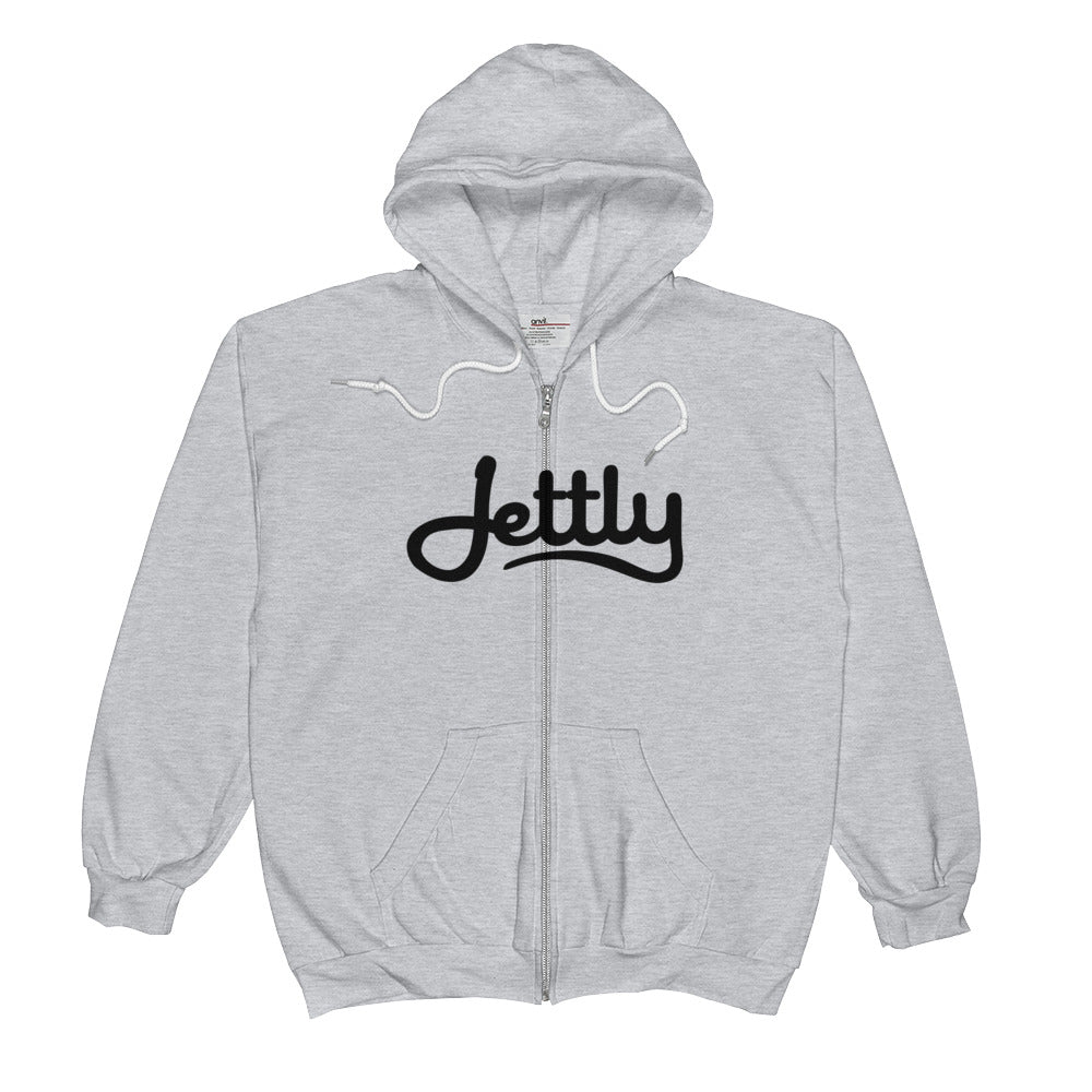 Sports Grey Anvil 71600 Full-Zip Hooded Jettly Sweatshirt