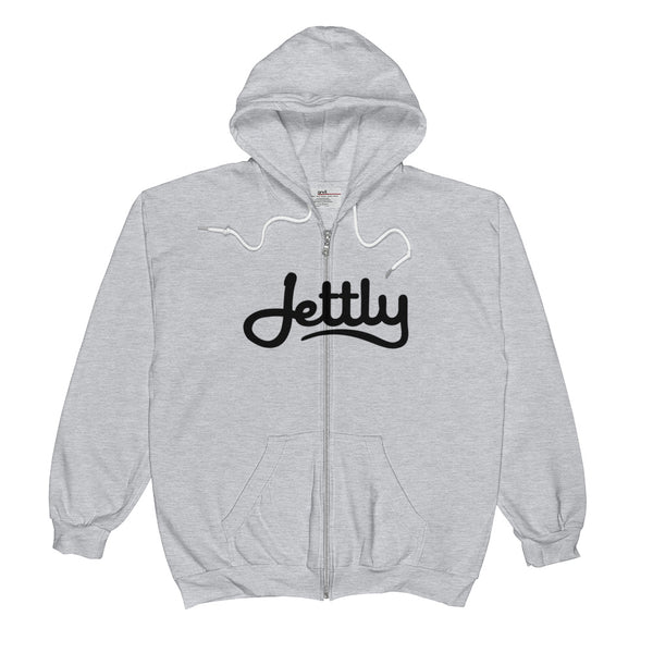 Sports Grey Anvil 71600 Full-Zip Hooded Jettly Sweatshirt