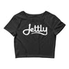 Black Bella + Canvas 6681 Women's Jettly Crop Tee with Tear Away Label