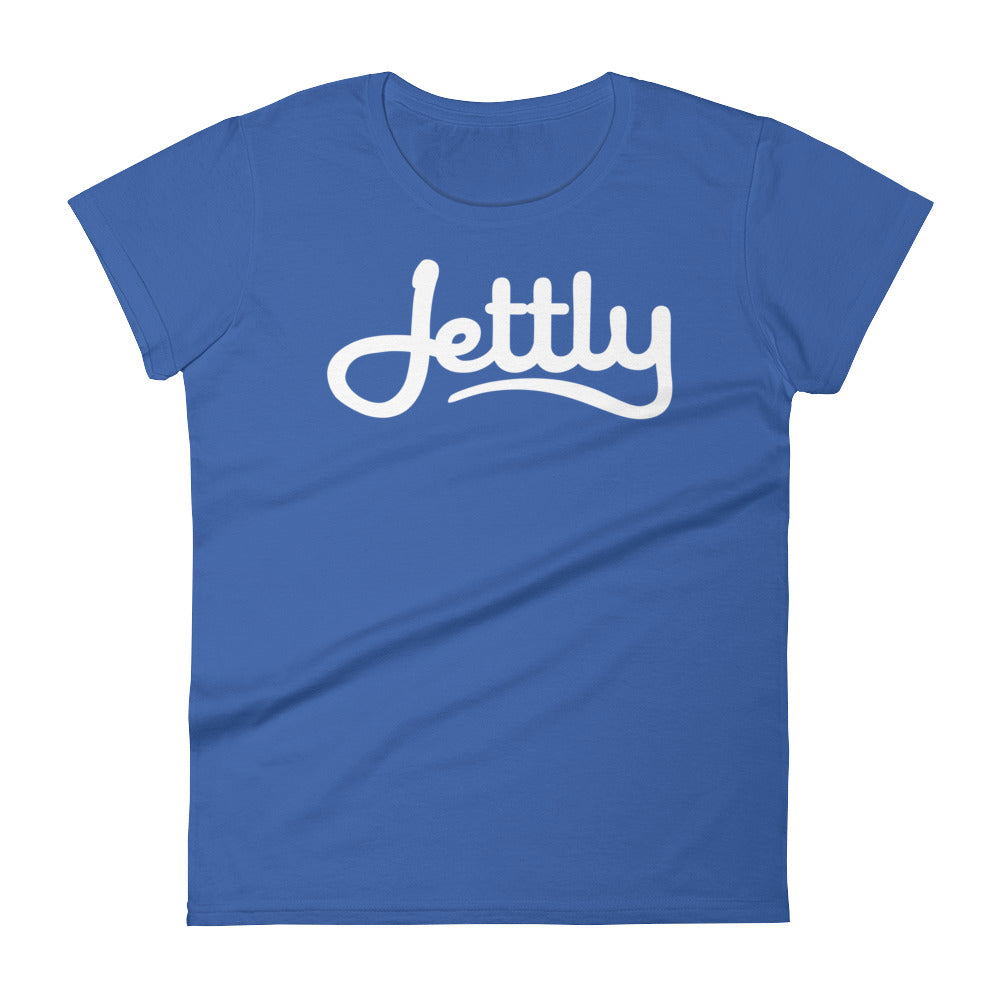Royal Blue Anvil 880 Ladies Ringspun Fashion Fit Jettly T-Shirt with Tear Away Label