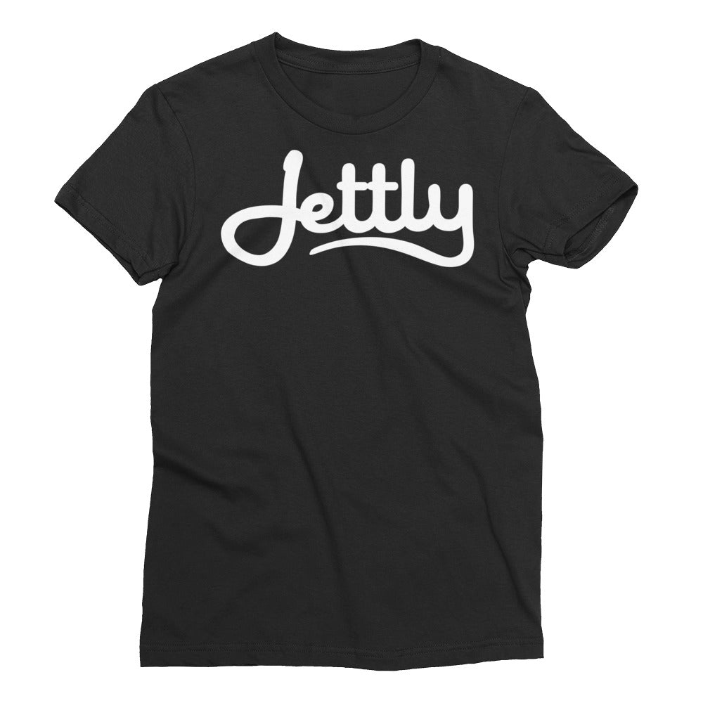 Black LA Apparel 21002 Fine Jersey Short Sleeve Women Jettly T-Shirt