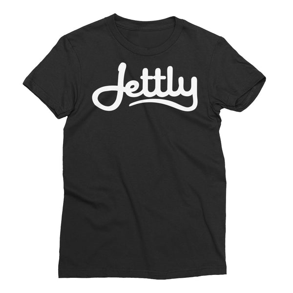 Black LA Apparel 21002 Fine Jersey Short Sleeve Women Jettly T-Shirt