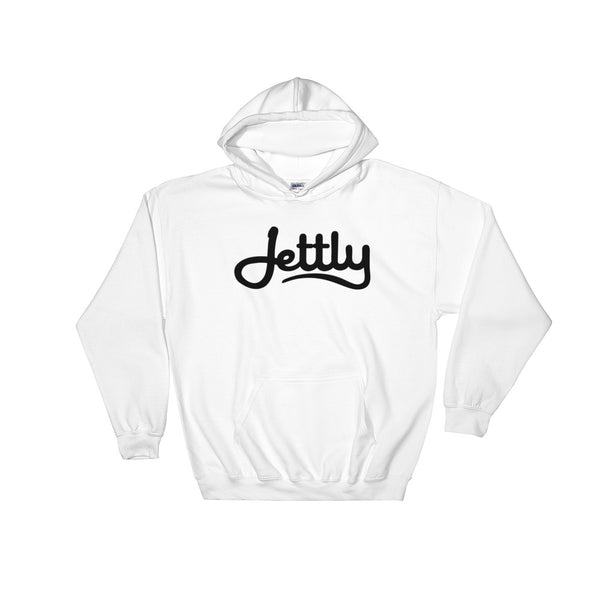 White Gildan 18500 Heavy Blend Hooded Jettly Sweatshirt