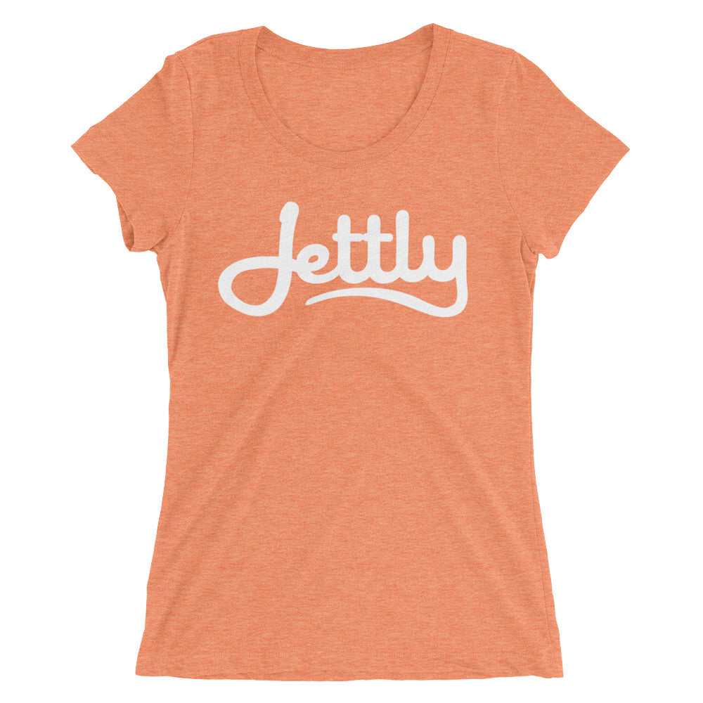 Orange Triblend Bella + Canvas 8413 Ladies' Triblend Short Sleeve Jettly T-Shirt with Tear Away Label