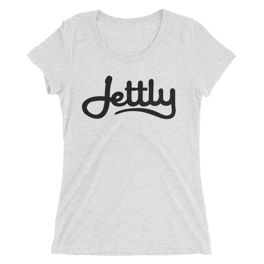White Fleck Triblend Bella + Canvas 8413 Ladies' Triblend Short Sleeve Jettly T-Shirt with Tear Away Label