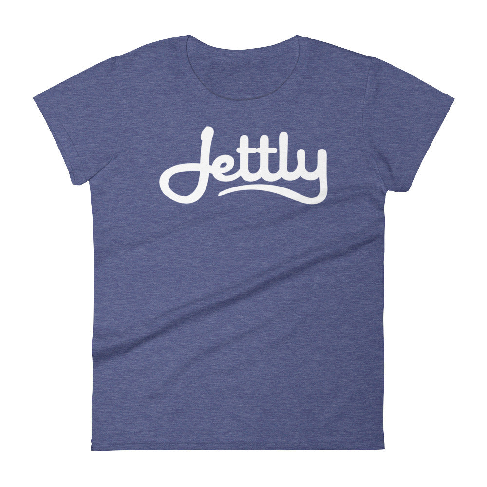 Heather Blue Anvil 880 Ladies Ringspun Fashion Fit Jettly T-Shirt with Tear Away Label