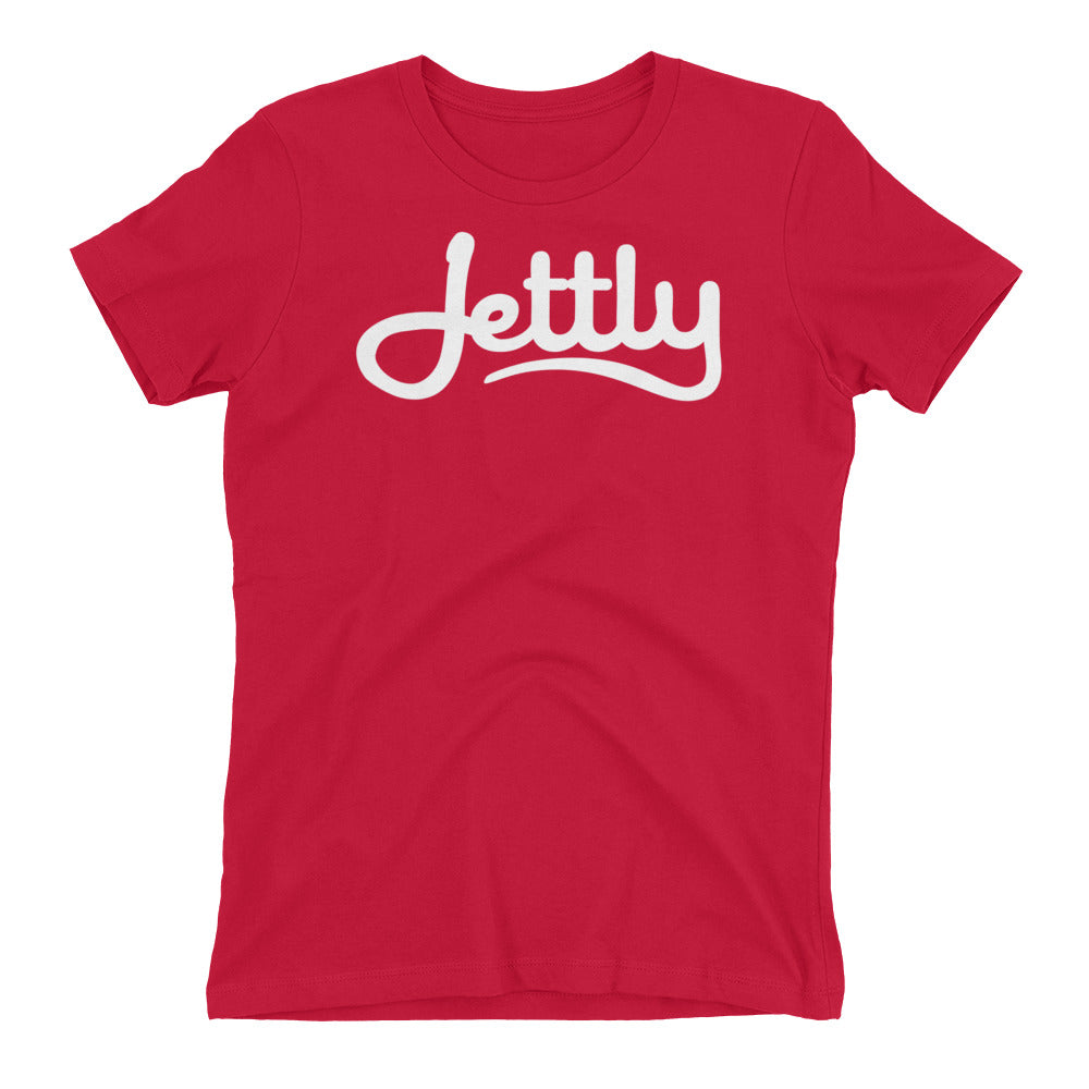 Red Next Level 3900 Ladies' The Boyfriend Jettly Tee with Tear Away Label