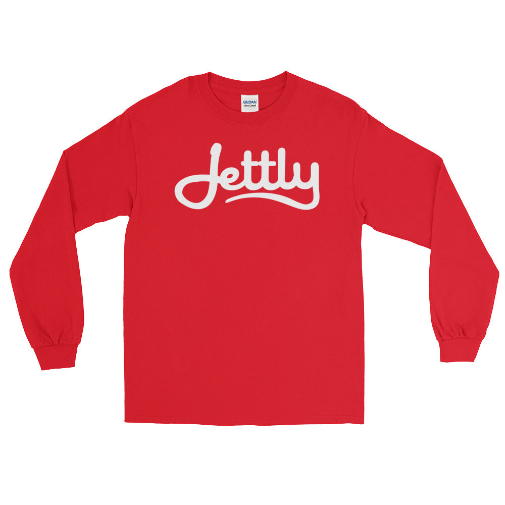 Red Gildan 2400 Ultra Cotton Long Sleeve Jettly T-Shirt