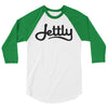 White/Kelly Tultex 245 Unisex Fine Jersey Raglan Jettly Shirt