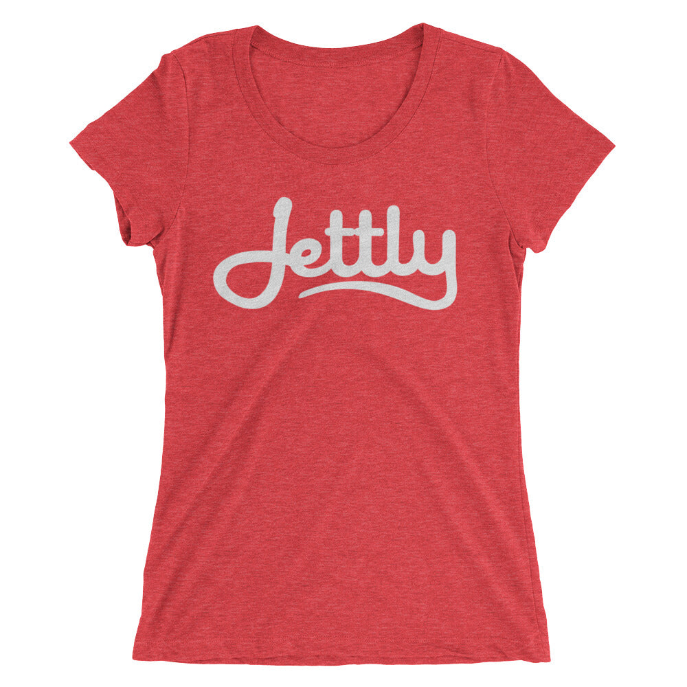 Red Triblend Bella + Canvas 8413 Ladies' Triblend Short Sleeve Jettly T-Shirt with Tear Away Label