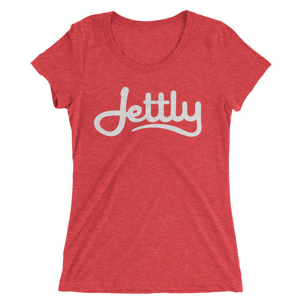 Red Triblend Bella + Canvas 8413 Ladies' Triblend Short Sleeve Jettly T-Shirt with Tear Away Label