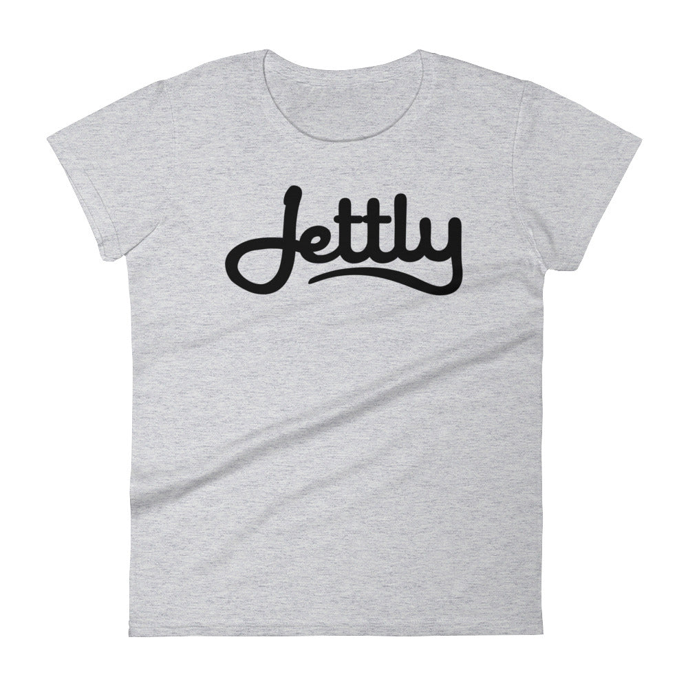 Heather Grey Anvil 880 Ladies Ringspun Fashion Fit Jettly T-Shirt with Tear Away Label