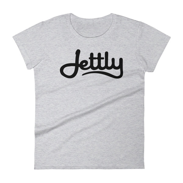 Heather Grey Anvil 880 Ladies Ringspun Fashion Fit Jettly T-Shirt with Tear Away Label