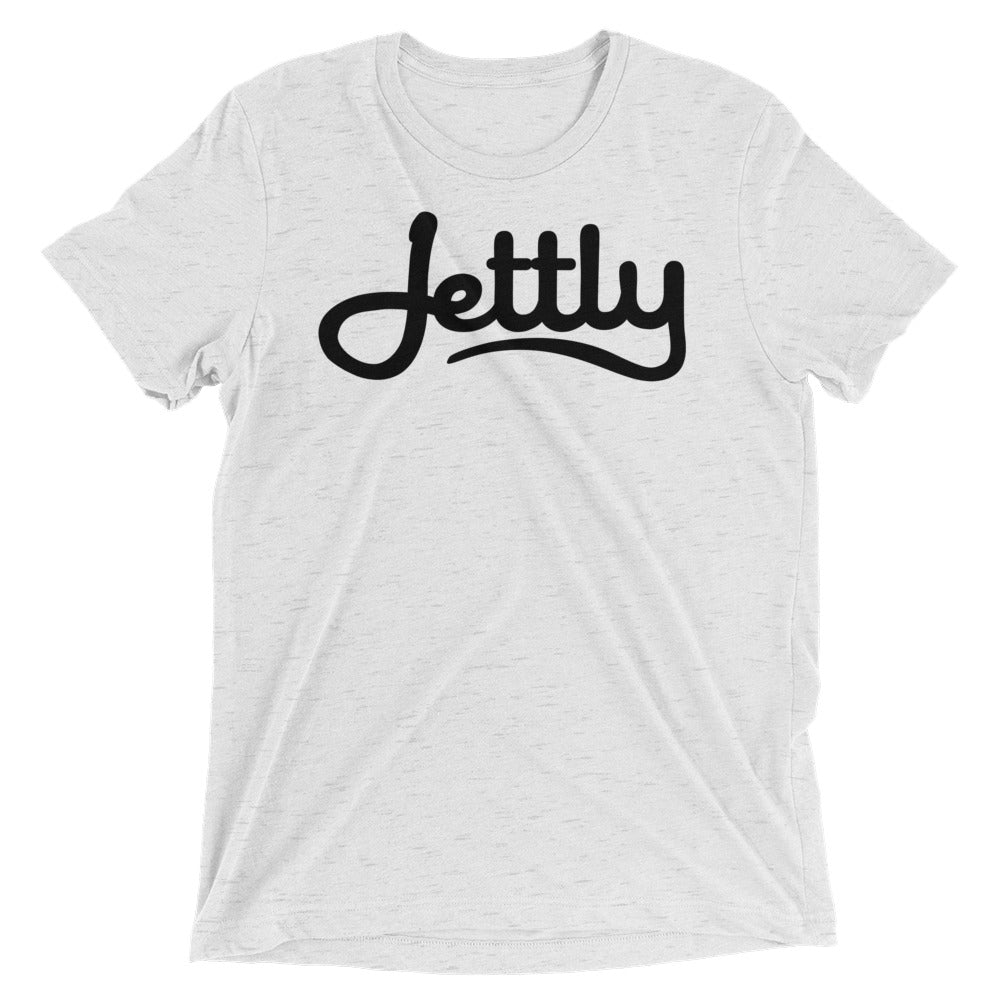 White Fleck Triblend Short sleeve Jettly t-shirt