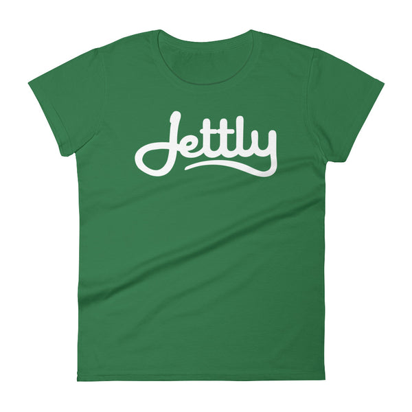Kelly Green Anvil 880 Ladies Ringspun Fashion Fit Jettly T-Shirt with Tear Away Label