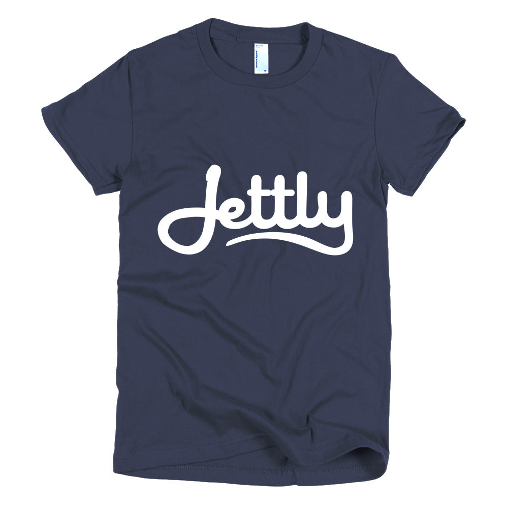 Navy American Apparel 2102 Fine Jersey Short Sleeve Women Jettly T-Shirt