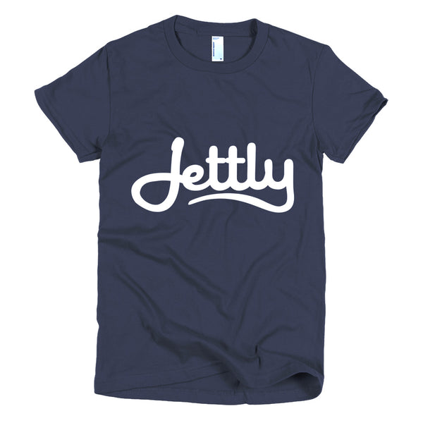 Navy American Apparel 2102 Fine Jersey Short Sleeve Women Jettly T-Shirt