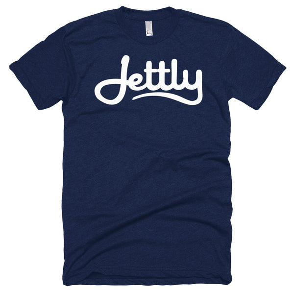 Navy American Apparel BB401 Unisex Poly-Cotton Short Sleeve Jettly Crew Neck