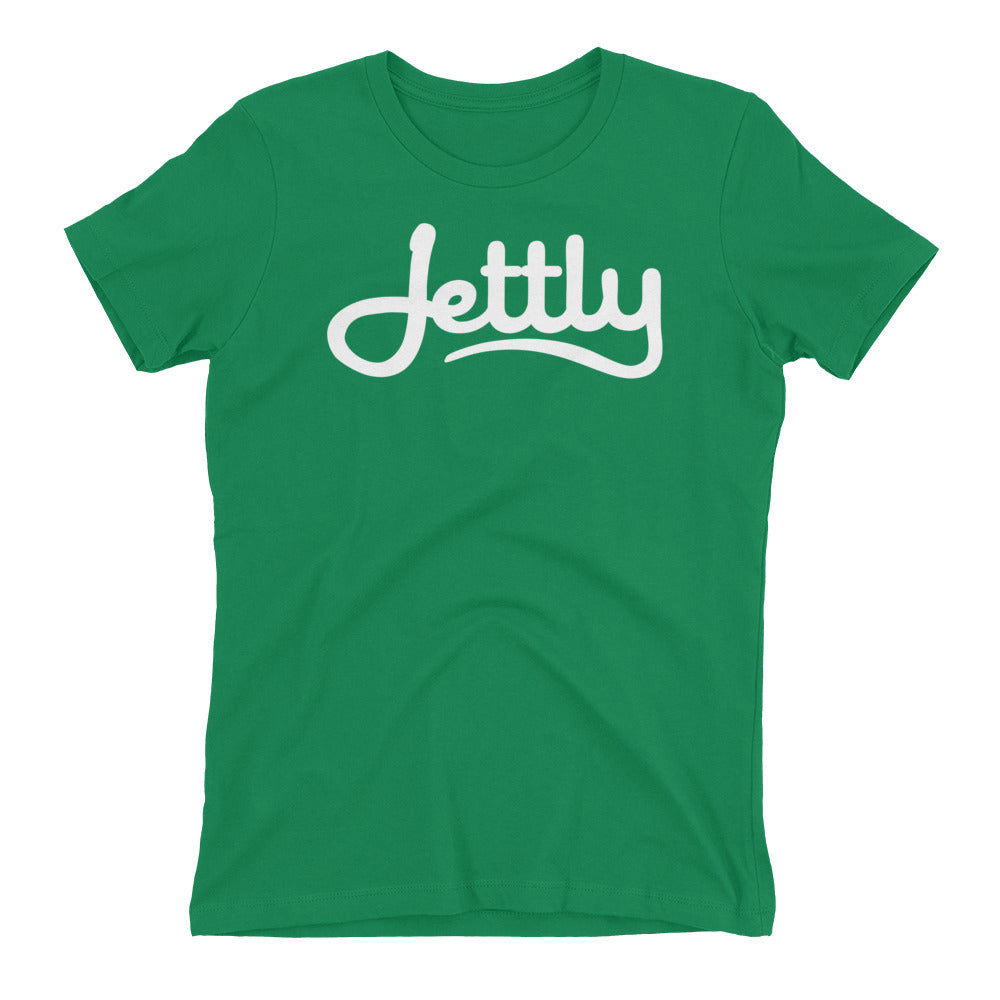 Kelly Green Next Level 3900 Ladies' The Boyfriend Jettly Tee with Tear Away Label