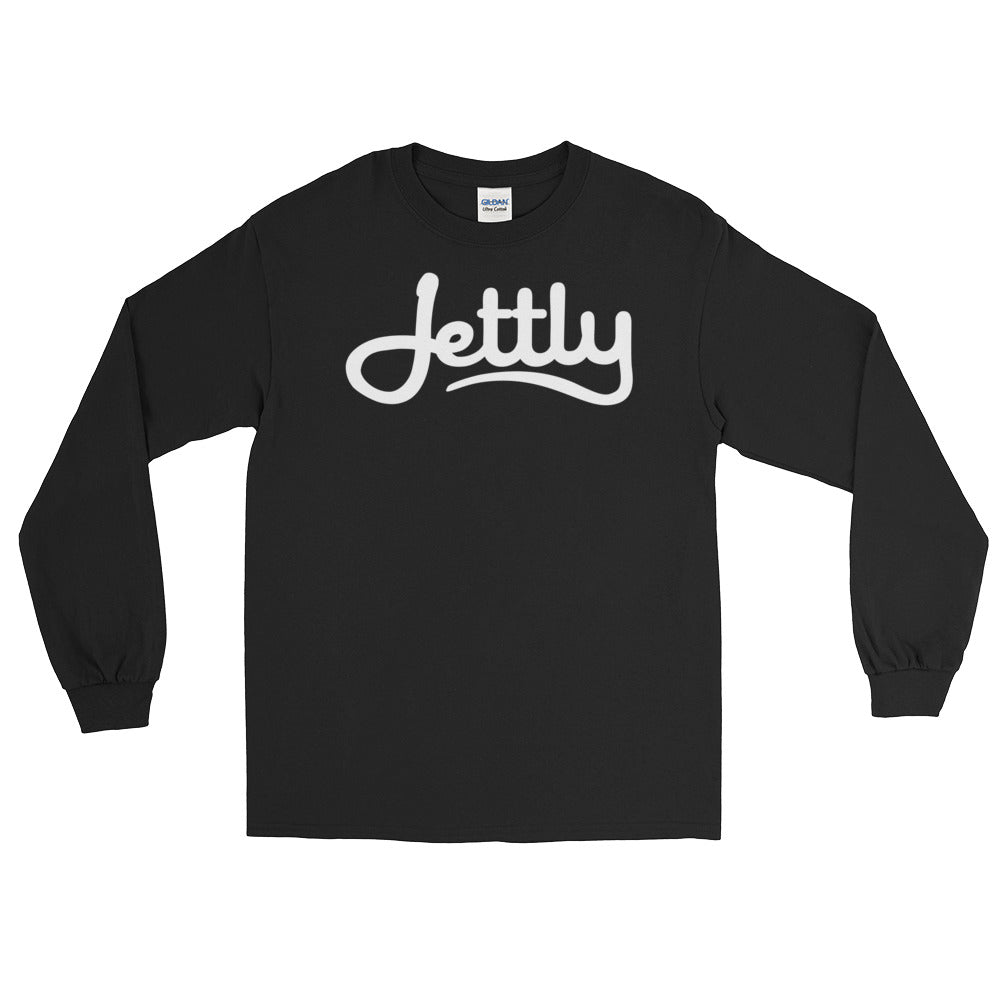 Black Gildan 2400 Ultra Cotton Long Sleeve Jettly T-Shirt