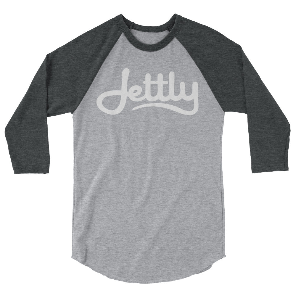 Heather Grey/Heather Charcoal Tultex 245 Unisex Fine Jersey Raglan Jettly Shirt