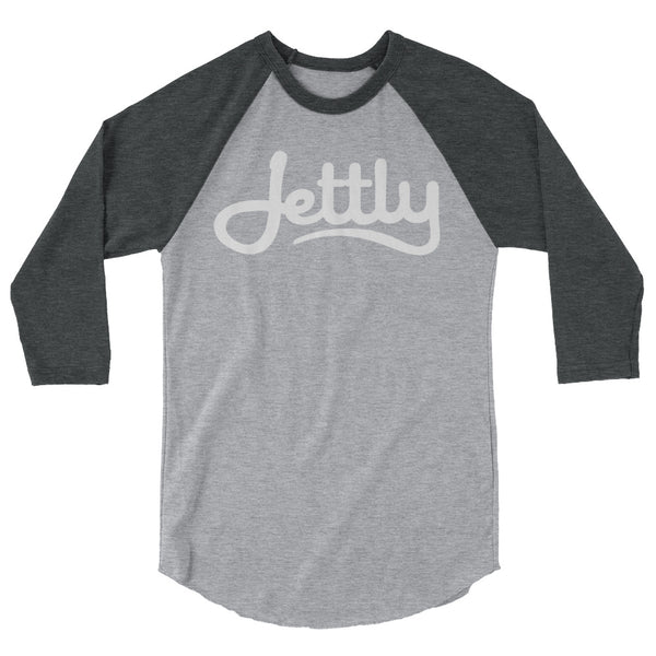 Heather Grey/Heather Charcoal Tultex 245 Unisex Fine Jersey Raglan Jettly Shirt